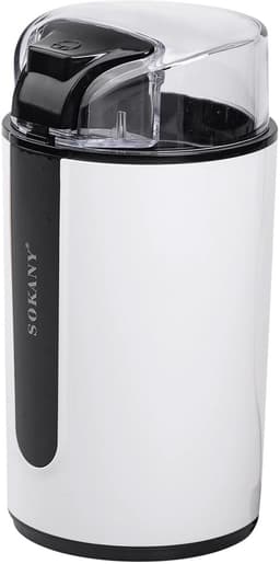Sokany, Elektrische Koffiemolen 200W Capaciteit 75g, Zwart / Wit — thumbnail 1