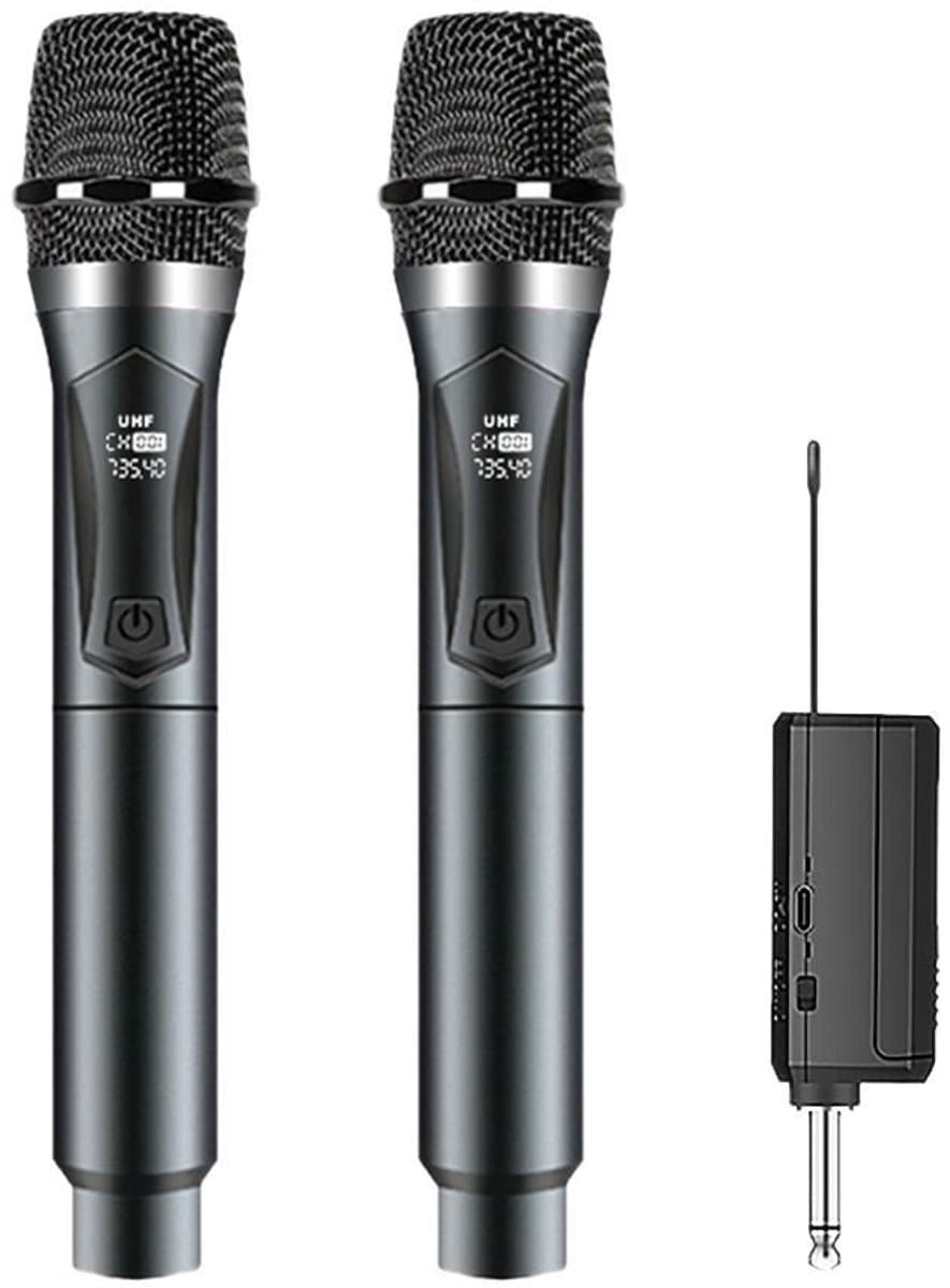 Draadloze microfoon – microfoon - Draadloos microfoonsysteem – Professionele dynamische microfoon – 60 meter zendbereik – Met oplaadbare ontvanger – Stabiele, heldere geluidskwaliteit — afbeelding 1