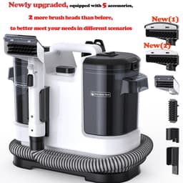 Vlekkenreiniger 600W – Tapijt- en Bekledingreiniger – 20 kPa Zuigkracht – Met 1,75L & 1L Waterreservoir – Inclusief Opzetstukken – Voor Bank, Auto en Huisdieren — thumbnail 4