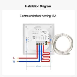 Vloerverwarming Thermostaat - Slimme Regelaar - Comfort Verwarmen - TFT Kleurenscherm - 16A Capaciteit - Zwart — thumbnail 4