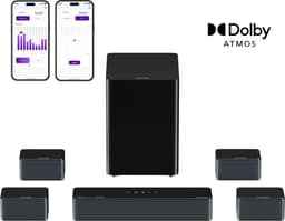 ULTIMEA Poseidon D80 Boom - 7.1 Dolby Atmos Soundbar - Draadloze Subwoofer & Surround Speakers - Home Cinema - HDMI eARC - Soundbar voor tv - Zwart — thumbnail 1
