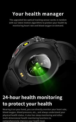 Knobbout Outdoor GPS Smartwatch – 1.43” Scherm AMOLED Scherm (466×466) – Bluetooth Bellen – Always-On Display (AOD)-Dubbele Frequentie + 6-Satelliet Locatie – Kompas, Hoogtemeter, Barometer– IP68 Waterdicht – 10 Dagen Batterijduur- Zwart — thumbnail 2
