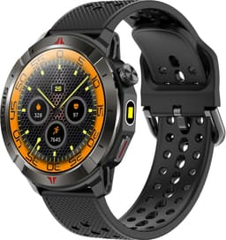Knobbout Outdoor GPS Smartwatch – 1.43” Scherm AMOLED Scherm (466×466) – Bluetooth Bellen – Always-On Display (AOD)-Dubbele Frequentie + 6-Satelliet Locatie – Kompas, Hoogtemeter, Barometer– IP68 Waterdicht – 10 Dagen Batterijduur- Zwart — thumbnail 1