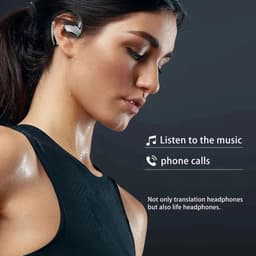 Vertaaloortjes, draadloze Bluetooth-vertaaloortjes, ondersteunen 144 talen | Directe vertaling | Slimme taalvertaler, zwart. — thumbnail 2