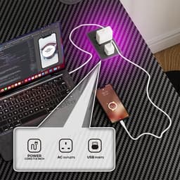 COMHOMA - Hoekbureau L-vorm 120 cm - Met USB Oplaadpoort en Stopcontact - Zwart — thumbnail 5