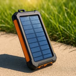 Noodradio Solar Opwindbaar en Batterij - Noodpakket - Draagbare Survival Radio - Inclusief 10.000 mAh Solar Powerbank - Powerbank Zonneenergie - Bouwradio - Zaklamp - Rood — thumbnail 3