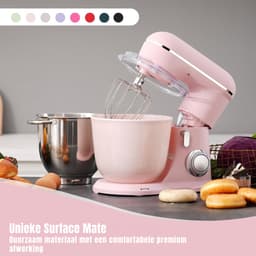 REN® Mixer met mengkom - Mixer - Mixer met mengkom keukenmachine - Roze - ‎22cm x 35cmx 33 cm; 4.25 kg — thumbnail 5