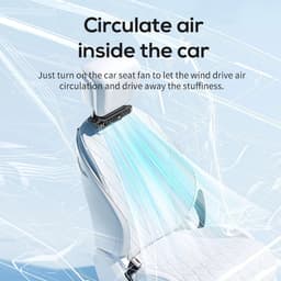 Autoventilator voor stoelkoeling, USB-hoofdsteunventilator voor in de auto, geschikt voor voor- en achterstoelen, ventilator voor de achterbank, draagbare autoventilator met 3 snelheden — thumbnail 2