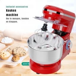 DYNA® Mixer met mengkom - Mixer - Mixer met mengkom keukenmachine - Rood - ‎39x 24x 31cm; 6.3 kg — thumbnail 1