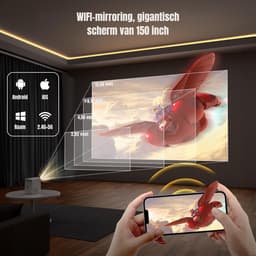 DYNA® Draagbare beamer - Beamer - Projector - Mini Beamer - Wit/Grijs- 15cm x 16cm x 10cm — thumbnail 2