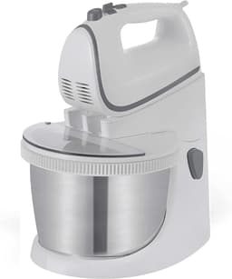 DYNA® Mixer met Mengkom - Keukenmachine - Keukenrobot - Inclusief Accessoires - Antraciet - Wit/Zilver - 25cm x 25cm x 32cm — thumbnail 1