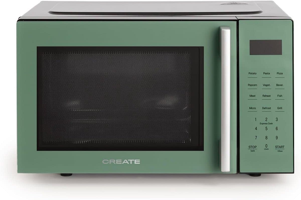 Magnetron met Grillfunctie en Ovenfunctie - 23L Inhoud - 10 Programma's - Groen — afbeelding 1