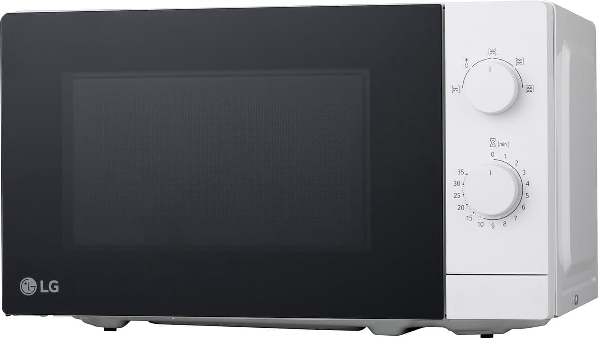 LG MS2082H magnetron 20 L met 700W vermogen voor eenvoudig opwarmen en ontdooien, draaiplateau voor gelijkmatige bereiding en compact design in wit voor elke keuken. — afbeelding 1