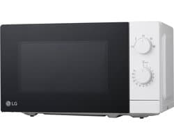 LG MS2082H magnetron 20 L met 700W vermogen voor eenvoudig opwarmen en ontdooien, draaiplateau voor gelijkmatige bereiding en compact design in wit voor elke keuken.