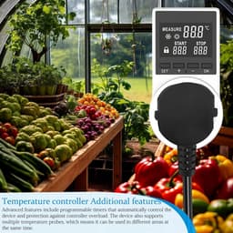 Digitale Temperatuurregelaar met Sensor en LCD Scherm - 230V Plug & Play Thermostaat voor Kas of Aquarium — thumbnail 5