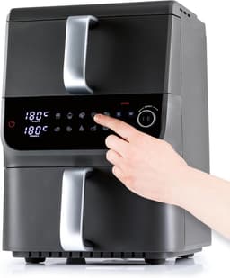 Airfryer met 2 Bakzones - 10 Liter Inhoud - 10 Programma's - XL Heteluchtfriteuse met Touchscreen — thumbnail 1