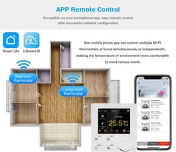 Slimme Wifi Thermostaat voor Airconditioning en Waterverwarming met Kleurenscherm en Spraakbesturing — thumbnail 3