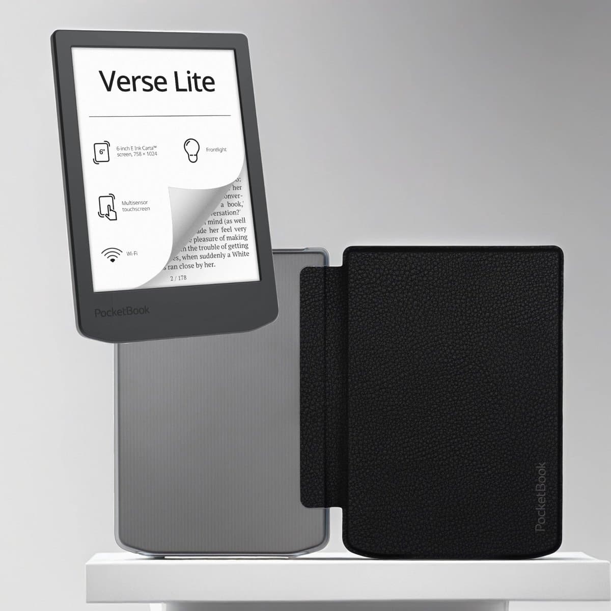 PocketBook Verse Lite e-reader – 6 inch – 8 GB + Transparant Zwart Hoesje – voordeelbundel — afbeelding 1