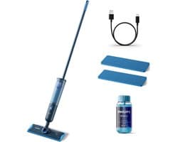 Philips OneUp Elektrische Dweil 3000 series XV3101/00 - 1 extra dweildoek - Dweilsysteem - Vloerreiniger - Vuil water opzuigen - 1 stand - 50min dweilen - Geen emmer nodig - Extra dweildoek