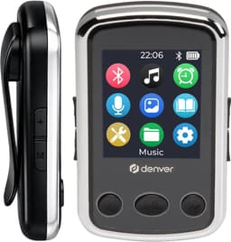 Denver MP3 Speler Incl oordopjes - Uitbreidbaar tot 128GB - Shuffle/Repeat Modus - Kinderen en volwassenen - Bevestigingsclip - AUX - MPS320B - Zwart — thumbnail 1