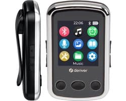 Denver MP3 Speler Incl oordopjes - Uitbreidbaar tot 128GB - Shuffle/Repeat Modus - Kinderen en volwassenen - Bevestigingsclip - AUX - MPS320B - Zwart