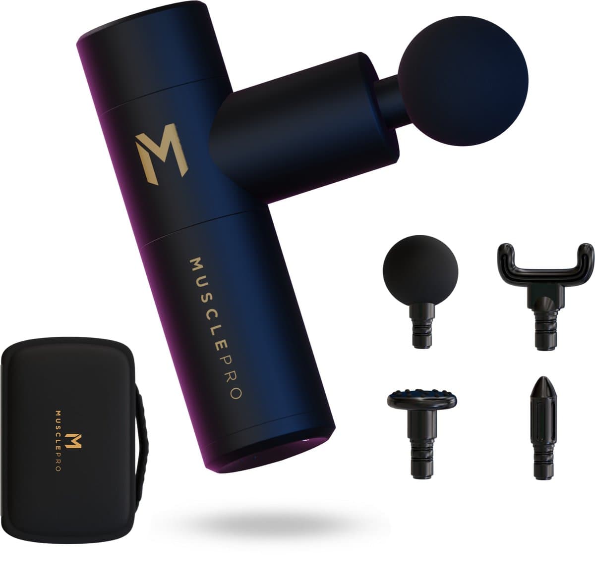 Mini - aluminium massage gun - professioneel massage apparaat - massage pistool - spier massage - sport massage - 4 mondstukken — afbeelding 1