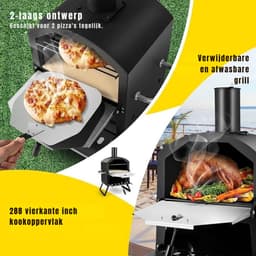 MIRA® Pizza oven Buiten - Pizza oven Buiten - Pizza oven Buiten Gas - Zwart - 31cm x 54cm x 72cm — thumbnail 3