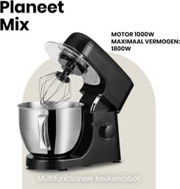 MIRA® Mixer met Mengkom - Keukenmachine - Kneedmachine- Zwart- ‎39cm x 35cm x 25cm — thumbnail 5