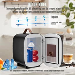 SCH® Mini Koelkast - Koelkast - Zwart - 16cm x 14cm x 21cm — thumbnail 3