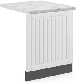 Keuken Frontpaneel - Vaatwasser Deur - Keuken Afwerking - Zonder Werkblad - 60 cm Breed - Wit Landhuis — thumbnail 1
