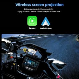 Motorfiets GPS-navigatiescherm met 1080p dashcam voor en achter, 5 inch IP68 waterdicht touchscreen, Bluetooth-audio-ontvanger, ondersteuning voor 5G wifi handsfree bellen, GPS-tracking, bandenspanningscontrole — thumbnail 4