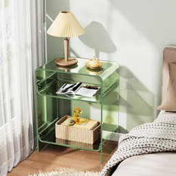 SNJY® Platenspeler Meubel - Platenspeler Kast - LP Houder - Platenhouder - Acryl - 30D x 45B x 58H cm - Groen — thumbnail 3