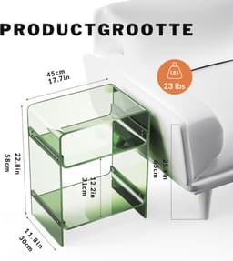 SNJY® Platenspeler Meubel - Platenspeler Kast - LP Houder - Platenhouder - Acryl - 30D x 45B x 58H cm - Groen — thumbnail 5