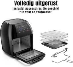SAVI® Heteluchtoven - Oven - Airfryer Oven - Zwart - 31cm x 30cm x 37cm — thumbnail 5