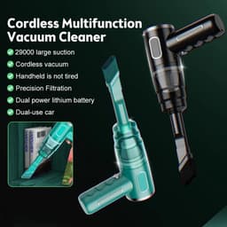 Draadloze Auto Stofzuiger - Kruimelzuiger Handheld - Auto Interieur Reinigen - Sterke Zuigkracht Nat Droog - 500 Gram Lichtgewicht - Groen — thumbnail 4