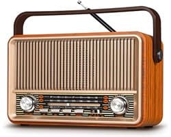 Vintage Radio AM/FM/SW – Bluetooth Radio – Oplaadbaar of Netstroom – USB/TF/AUX – Draagbaar – Geschikt voor Senioren
