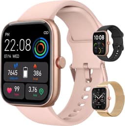 SAMMIT Luxe Smartwatch Dames Rosé Goud - Slaapmonitor - Stappenteller - Saturatiemeter - Geschikt voor IOS en Android - Full HD - Met 3 Bandjes — thumbnail 1