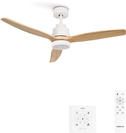 CREATE - Stille plafondventilator van 40 W met technische ABS-bladen, verkrijgbaar in verschillende maten - M - Met licht - Controller voor wandmontage — thumbnail 1