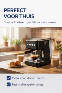 Jurrys Espressomachine - Koffiemachine - Pistonmachine - Cappuccinoapparaat - Melkopschuimer - 1.5L Inhoud - 20 bar - Zwart — thumbnail 4