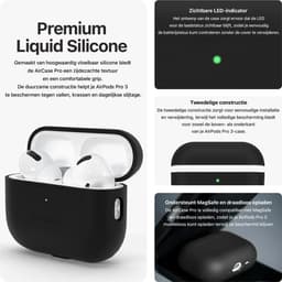 DECODED Siliconen AirPods Hoesje - Geschikt voor AirPods Pro 3 - Soft Touch Silicone - Ondersteund Draadloos Opladen - Valbescherming - Zwart — thumbnail 3