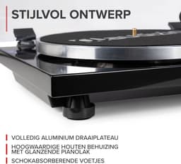 Audizio Toledo premium platenspeler HiFi set met 2 boekenplank speakers - Bluetooth - 80W — thumbnail 3