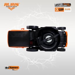 Accu grasmaaier - Elektrische maaier - Gazon onderhoud - Dubbele accu systeem - 37 cm maaibreedte - Oranje — thumbnail 5