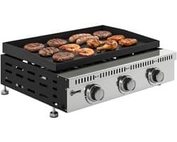 Outsunny Gasgrill - Roestvrij staal, metaal - 62 x 49 x 23 cm - Zwart