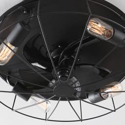 LumenXL - Industriële plafondventilator Fistik - Zwart - Zomer- en winterfunctie - E27 fitting — thumbnail 3