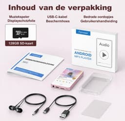 144 GB MP3-speler met wifi bluetooth, 4,02 inch IPS touch-scherm, muziekspeler voor kinderen, Android MP4-speler met Spotify, Audible, Amazon Music, Deezer, Play Store (roze) — thumbnail 4