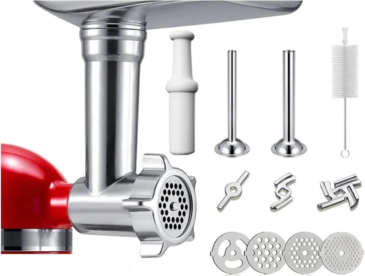 Metalen Gastronomische Pastapersbevestiging voor Kitchenaid Keukenmixer - Duurzaam Metalen Pastamacheropzetstuk - met 3 Verwisselbare Platen - voor Verse Zelfgemaakte Pasta — afbeelding 1