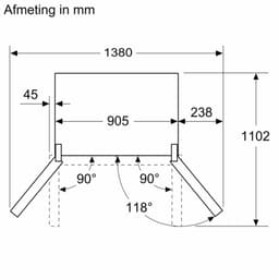 Siemens KF96NAXEA-1 iQ500 Amerikaanse koelkast Zwart Energieklasse E + 3 Jaar Gratis Extra Garantie — thumbnail 4