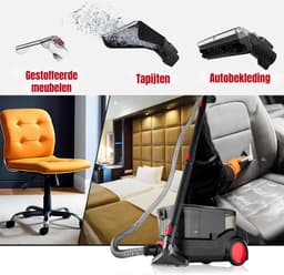 Aurixi® Tapijtreiniger machine - Tapijtreiniger - Tapijtreiniger apparaat - zwart/rood - ‎52cm x 28cm x 29cm — thumbnail 4