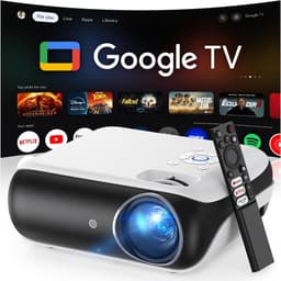 MELVRA Smart Beamer - Official Google TV - 4K Mini Projector - 1000 ANSI Lumens - WiFi6 & Bluetooth - Dolby Audio - Netflix & YouTube - Home Cinema - Spraakbesturing — thumbnail 1