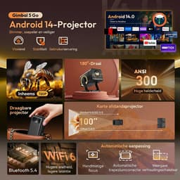 XGODY Mini Beamer-NEW model 2026 – Smart Projector met Netflix, YouTube, Disney+, Appstore. – WiFi, Bluetooth, Screen Mirroring – Home Cinema - 4k - Beamer - Inclusief Hdmi kabel & speaker - IOS & Android - Zwart — thumbnail 3